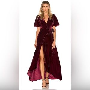 Red Velvet Privacy Please Wrap Dress